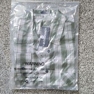 COOFANDY Men's Green Plaid Button Down Shirt